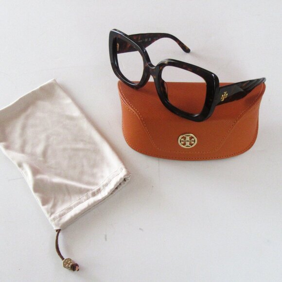 Tory Burch faux tortoiseshell sunglass frames - case & pouch - unisex - Picture 1 of 11